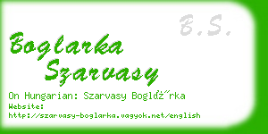 boglarka szarvasy business card